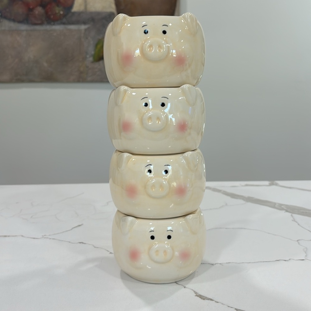 Stackable Pig Soup Mugs Collections Etc. NWT